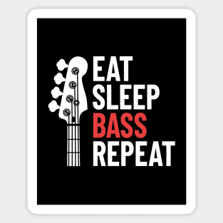 Eat Sleep Bass Repeat Bass Guitar Headstock Dark Theme Sticker